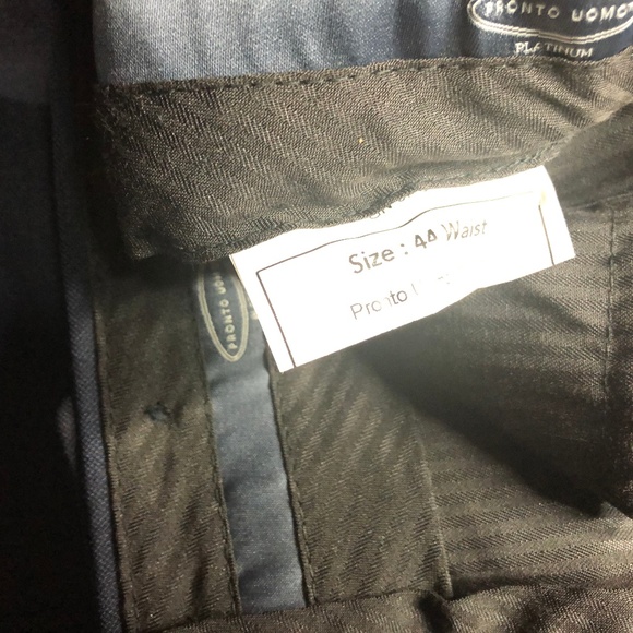 Pronto Uomo Platinim 44 Unhemmed Navy Flat Wool - Picture 4 of 7